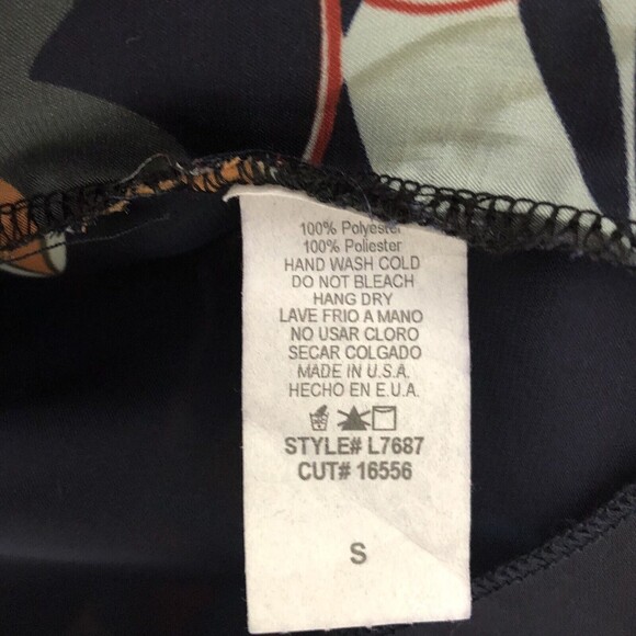 Colorful Floral Top Oversize S Butterfly Short Sleeve Navy Satin Blouson Slouchy - Picture 10 of 12